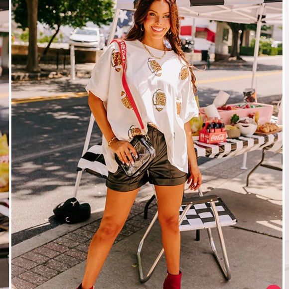 Fantastic Fawn Gold Sequin Football Top - Small - Picture 1 of 6